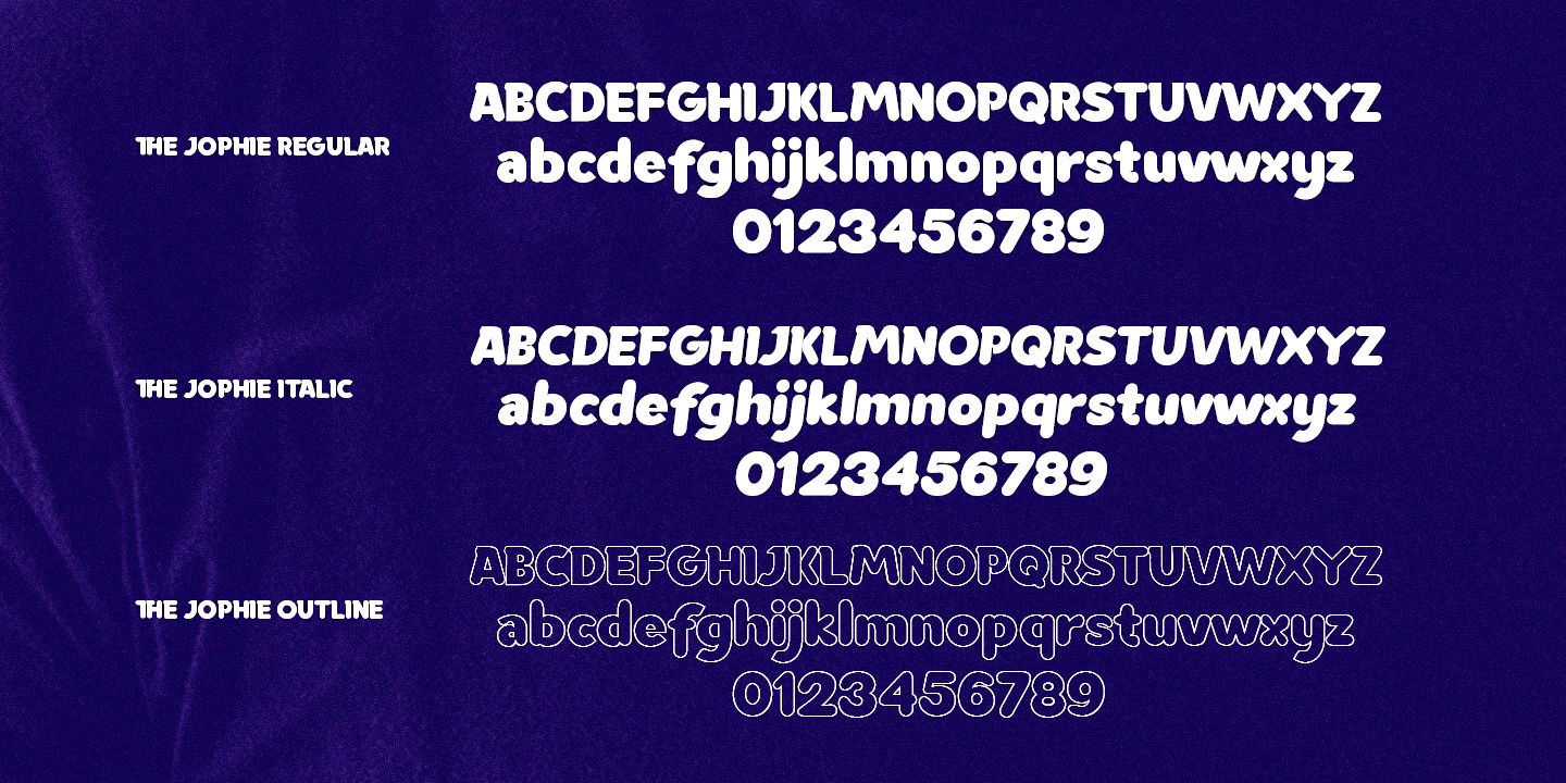 Przykład czcionki The Jophie Sans Italic